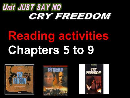 Reading activities Chapters 5 to 9. What did Mapetla describe during the dinner? Chapter 5: Main questions Where did Woods and Biko have dinner? A. in.