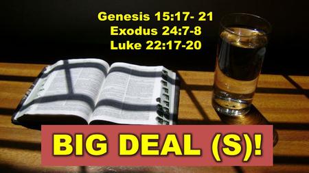 Genesis 15:17-21 (NLT) 17 After the sun went down and darkness fell, Abram saw a smoking firepot and a flaming torch pass between the halves of the carcasses.