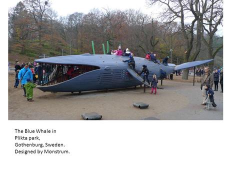 The Blue Whale in Plikta park, Gothenburg, Sweden. Designed by Monstrum.