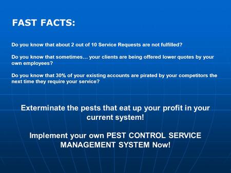 Do you know that about 2 out of 10 Service Requests are not fulfilled? Do you know that sometimes… your clients are being offered lower quotes by your.