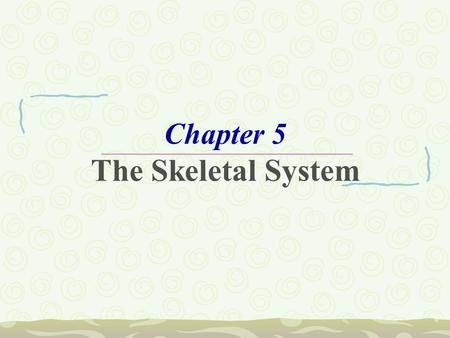 Chapter 5 The Skeletal System