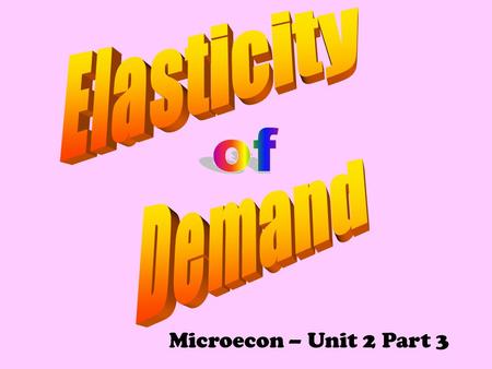 Microecon – Unit 2 Part 3. You have a group of average consumers. Let’s say they all have a favorite gum… which normally costs 50¢. Would most of these.