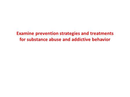 Prevention strategies