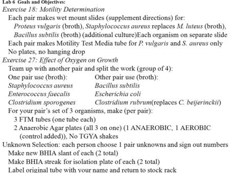 Exercise 18: Motility Determination