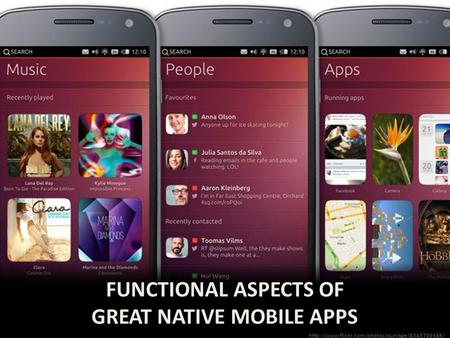 FUNCTIONAL ASPECTS OF GREAT NATIVE MOBILE APPS