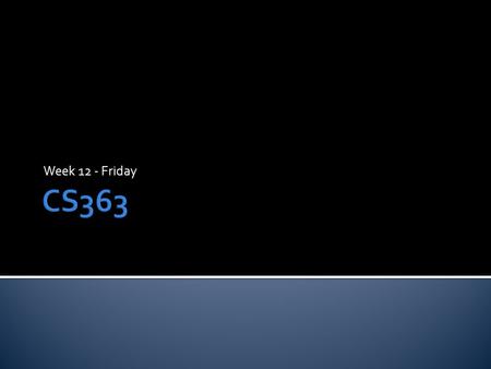 Week 12 - Friday.  What did we talk about last time?  Modeling cybersecurity  Block cipher modes.