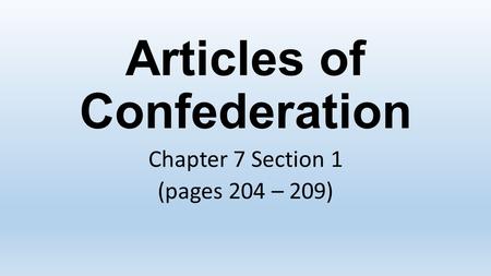 Articles of Confederation