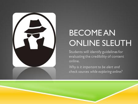 Become an online sleuth