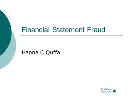 Financial Statement Fraud