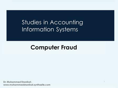 Studies in Accounting Information Systems