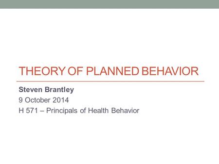 Theory of planned behavior