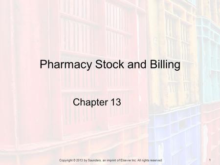 Pharmacy Stock and Billing