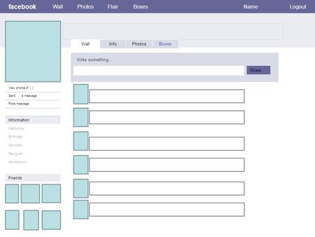 Facebook WallPhotosFlairBoxesNameLogout View photos of ( ) Send a message Poke message Wall InfoPhotosBoxes Write something… Share Information Networks: