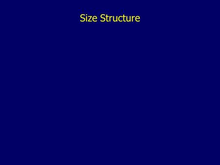 Size Structure. Learning Objectives Construct and interpret length-frequency distributions Describe, calculate, and interpret Swingle’s ratios Describe.