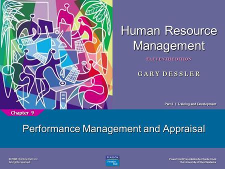 Performance Management and Appraisal