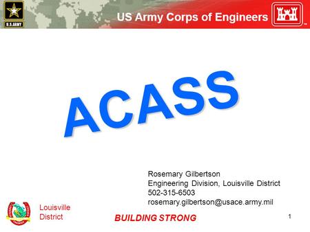 ACASS BUILDING STRONG Rosemary Gilbertson