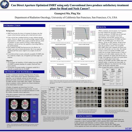 Background:  IMRT has become the choice of treatment for disease sites that require critical structure sparing such as head and neck cancer.  It has.