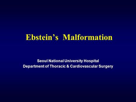 Ebstein’s Malformation