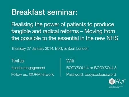 Realising the power of patients to produce tangible and radical reforms Shared Decision Making – MAGIC or not? Dave Tomson Primary Care lead for MAGIC.