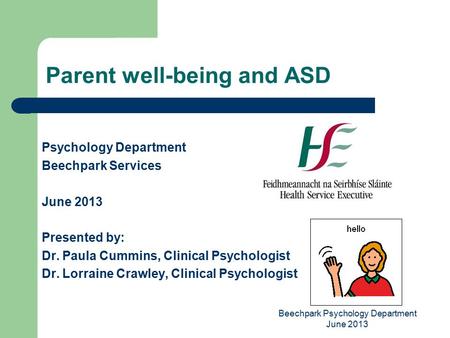 Parent well-being and ASD