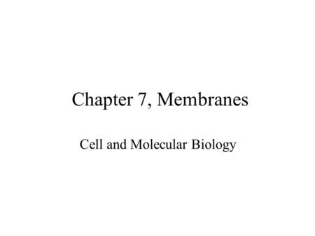 Cell and Molecular Biology