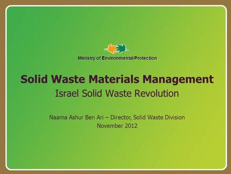 Solid Waste Materials Management