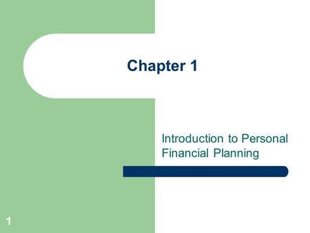 Introduction to Personal Financial Planning