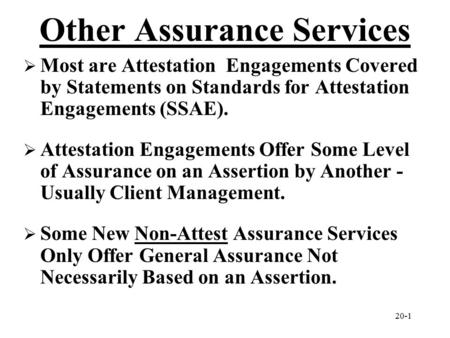 Other Assurance Services