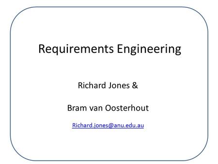 Requirements Engineering