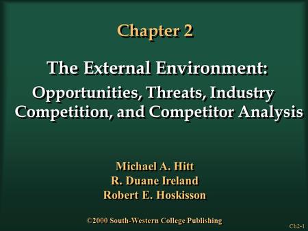 Chapter 2 The External Environment: