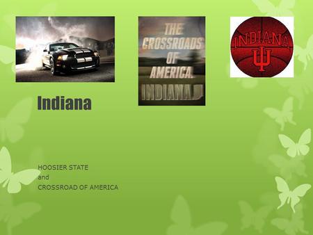 Indiana HOOSIER STATE and CROSSROAD OF AMERICA HISTORY  STATEHOOD DECEMBER 11,1816  FLAG:BLUE AND GOLD WITH 19 STARS  SEAL: BUFFALO.