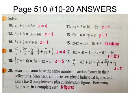 Page 510 #10-20 ANSWERS.