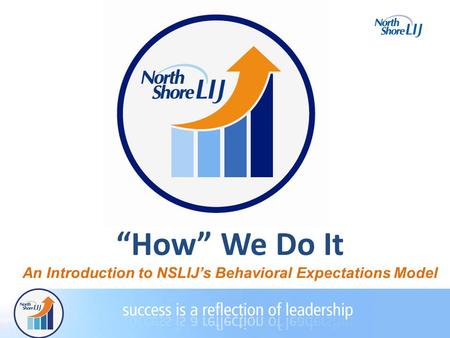 “How” We Do It An Introduction to NSLIJ’s Behavioral Expectations Model.