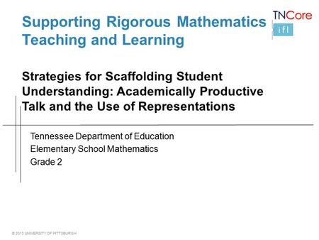 Supporting Rigorous Mathematics Teaching and Learning