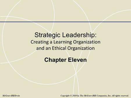 Chapter Eleven McGraw-Hill/Irwin