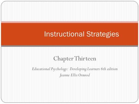 Instructional Strategies