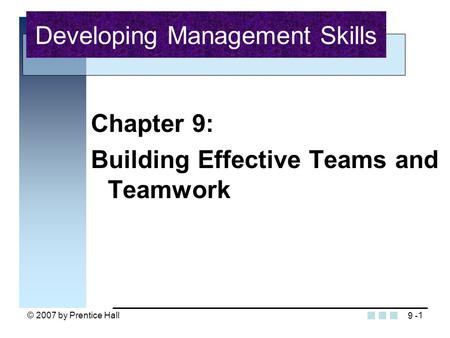 Developing Management Skills