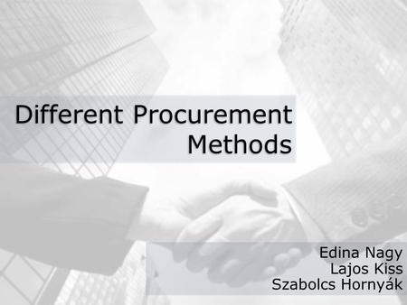 Different Procurement Methods