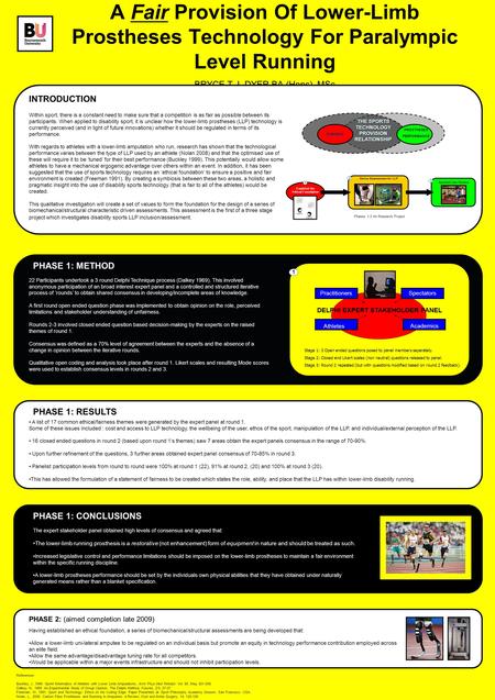 A Fair Provision Of Lower-Limb Prostheses Technology For Paralympic Level Running BRYCE T.J. DYER BA (Hons), MSc INTRODUCTION Within sport, there is a.