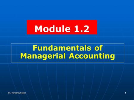 Fundamentals of Managerial Accounting