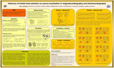 Localizaton - protocol Learning data base: all simulated maps obtained for single preexcitation sites. Selection of optimal subsets with 8, 10, 12, …,