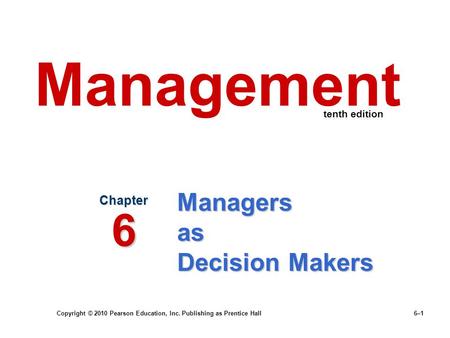 Managers as Decision Makers