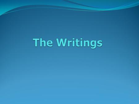 The 3 rd corpus of the Hebrew Bible consists of 11 Books ’Emeth (Truth) Psalms Job Proverbs Megilloth (5 Scrolls) Song of Solomon Ruth Lamentations Ecclesiastes.