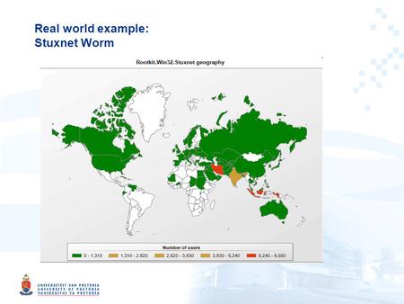 Real world example: Stuxnet Worm. Overview Primary target: industrial control systems –Reprogram Industrial Control Systems (ICS) –On Programmable Logic.