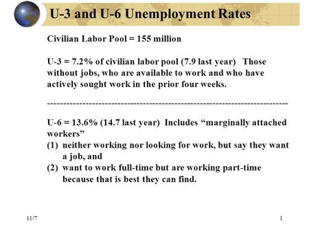 U-3 and U-6 Unemployment Rates