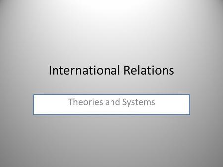 International Relations