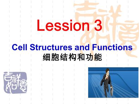 Lession 3 Cell Structures and Functions 细胞结构和功能 Main contents  Introduction  Cell structures and functions  Assignment  New words and expressions.