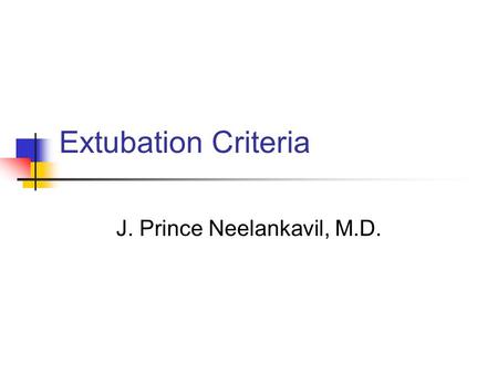 J. Prince Neelankavil, M.D.