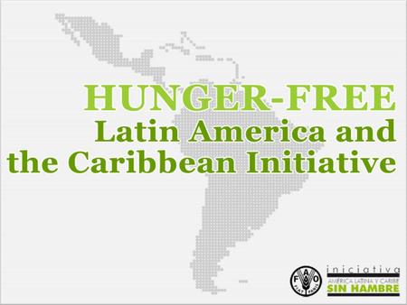 TO ERADICATE HUNGER IN ONE GENERATION Proposed by Brazil and Guatemala in 2005 Received support from all Heads of State and Government during the XVI.