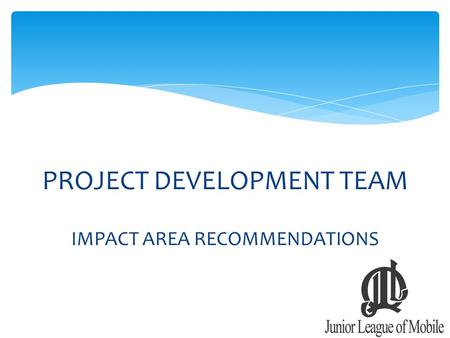 PROJECT DEVELOPMENT TEAM IMPACT AREA RECOMMENDATIONS.